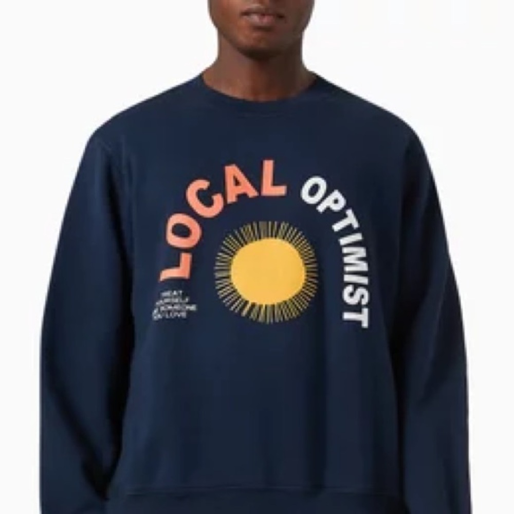 Mad Happy Navy Crewneck Local Optimist Unisex Size Medium